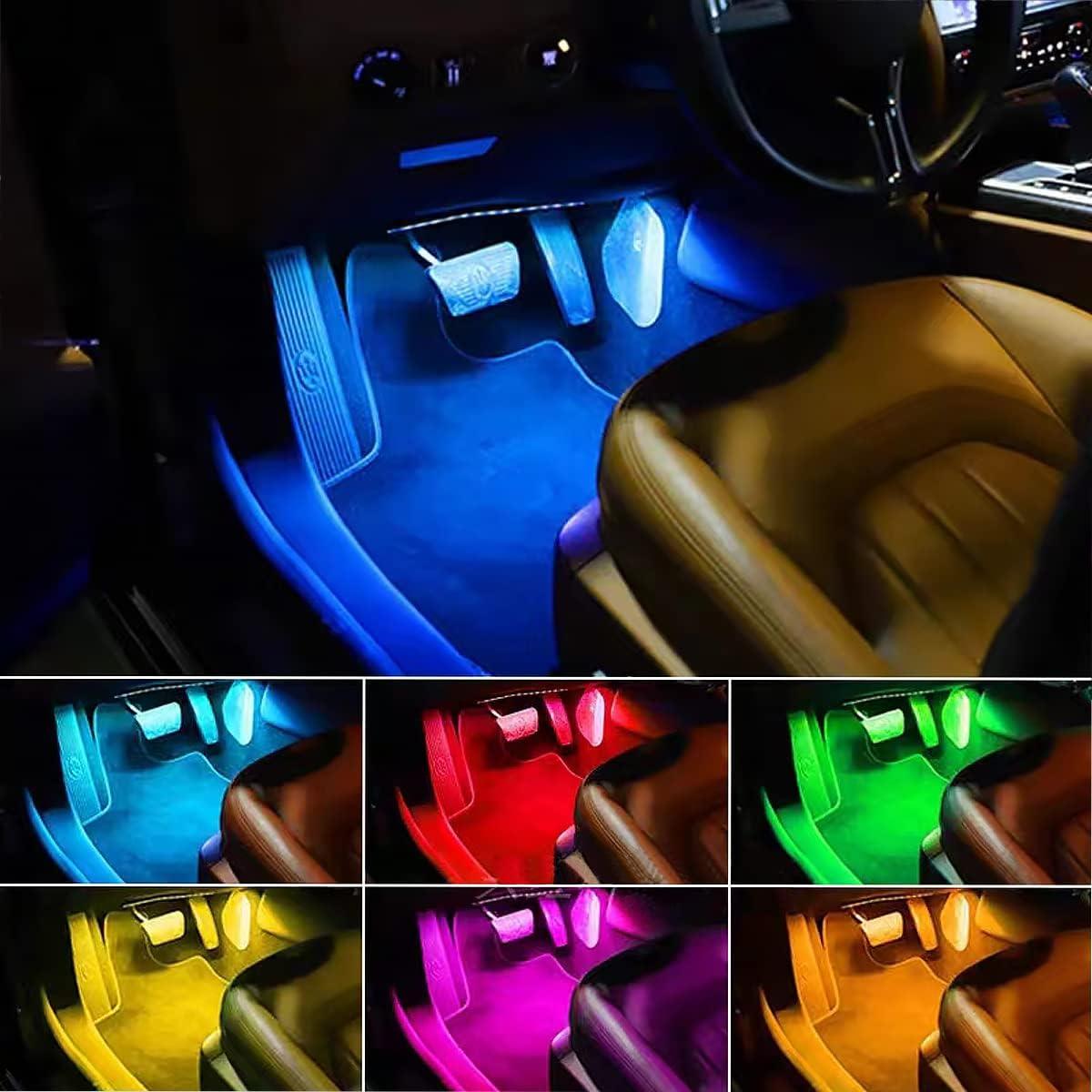 Luces LED Multicolor para Coche Moioee - Kit de 4 Tiras USB