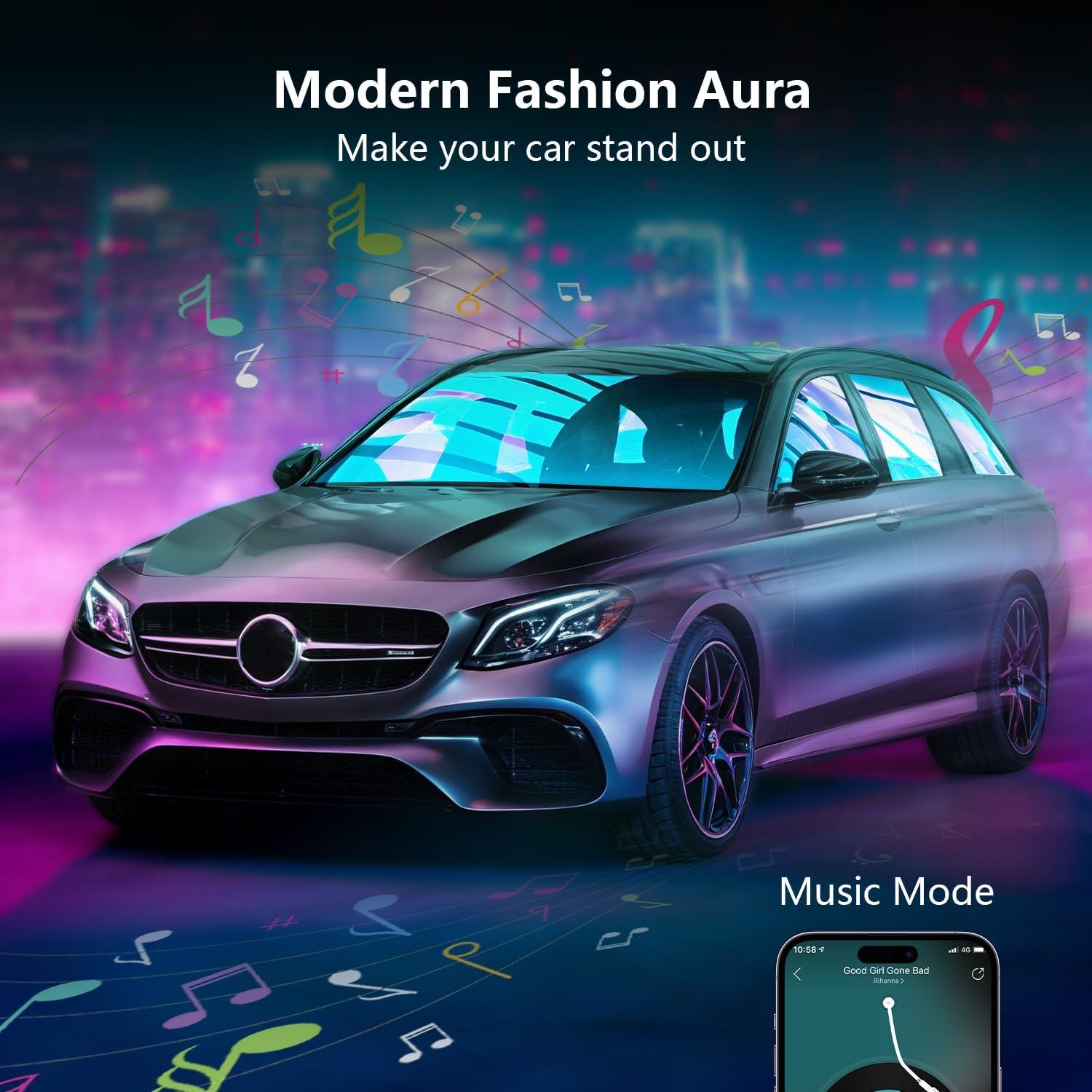 Tiras de Luz LED RGB FCPVHOY para Interior de Coche 12V