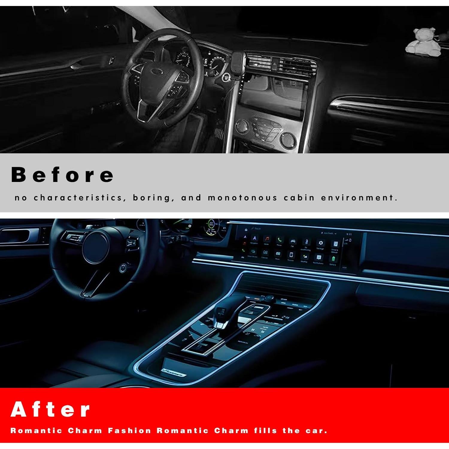 Tira de luces LED Damwot 5M USB Azul para interiores de autos