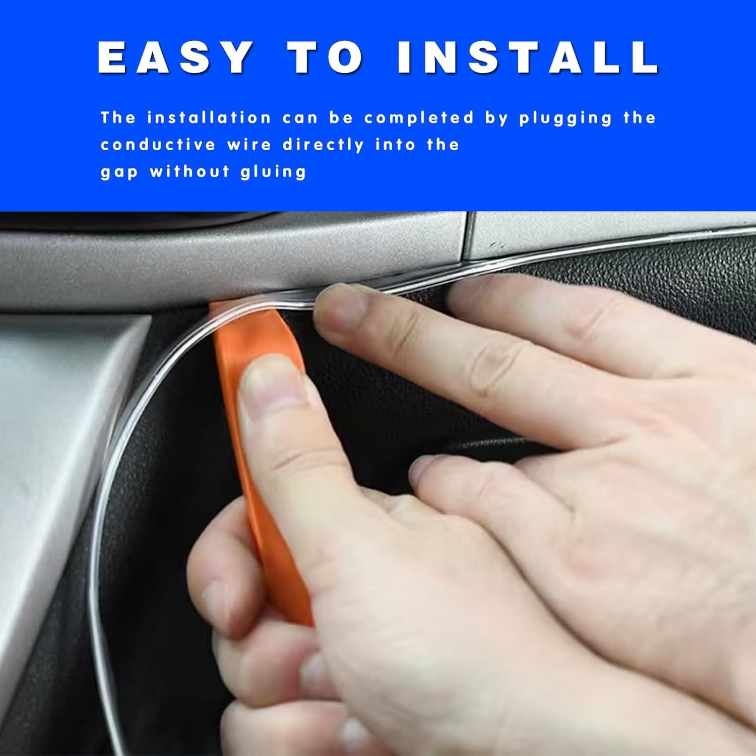 Tira de luces LED Damwot 5M USB Azul para interiores de autos