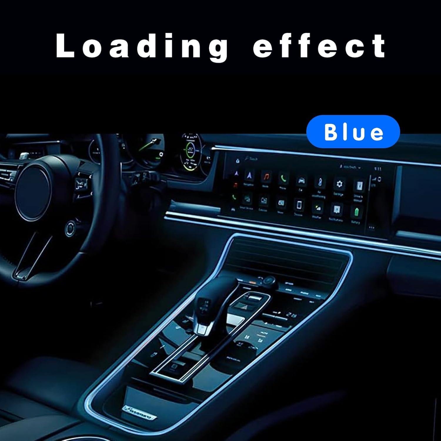 Tira de luces LED Damwot 5M USB Azul para interiores de autos