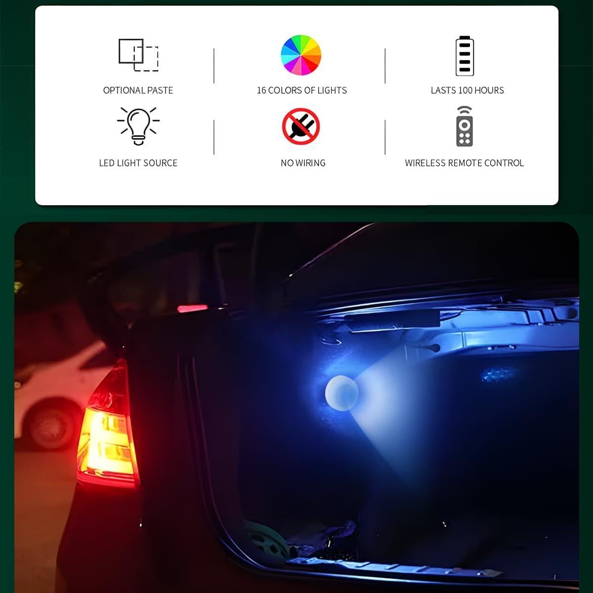 6 Luces LED Inalámbricas KHGUZ para Interior de Automóvil