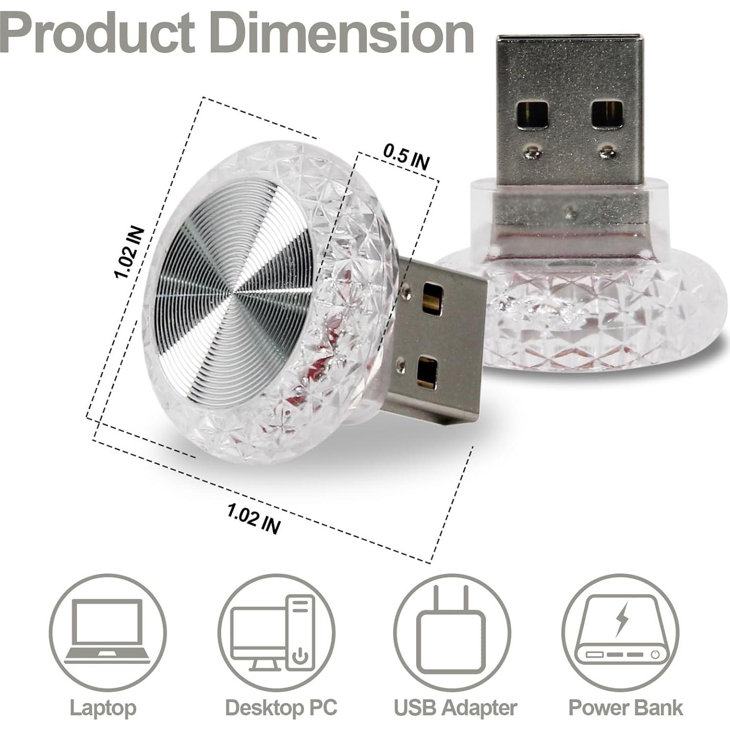 Lámpara de Ambiente LED USB Anilnel Noche LED 12 Multicolor