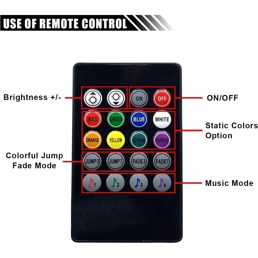 Tira de Luz LED Interior para Auto JOYCOURT 12V Multicolor