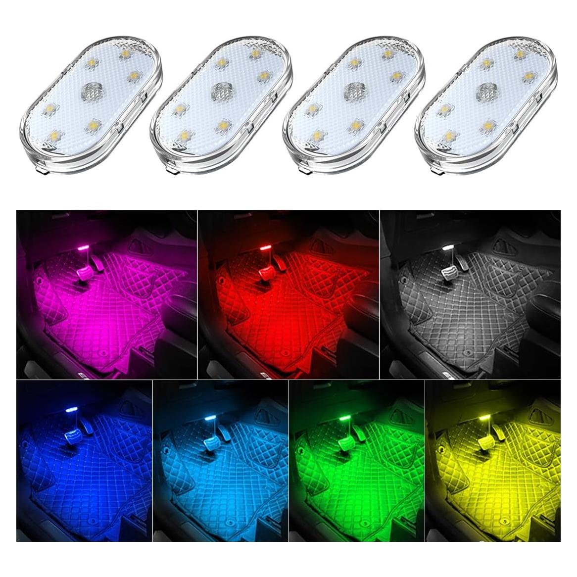 Luces LED Táctiles Zosppei 4 PCS 7 Colores Recargables USB