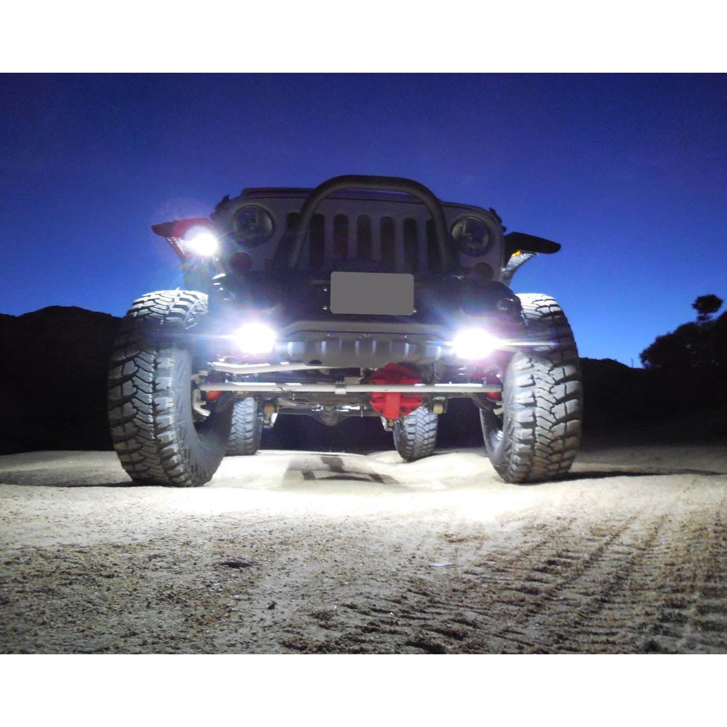 Kit de Luces LED Rock 9W iJDMTOY 4 Piezas Impermeables