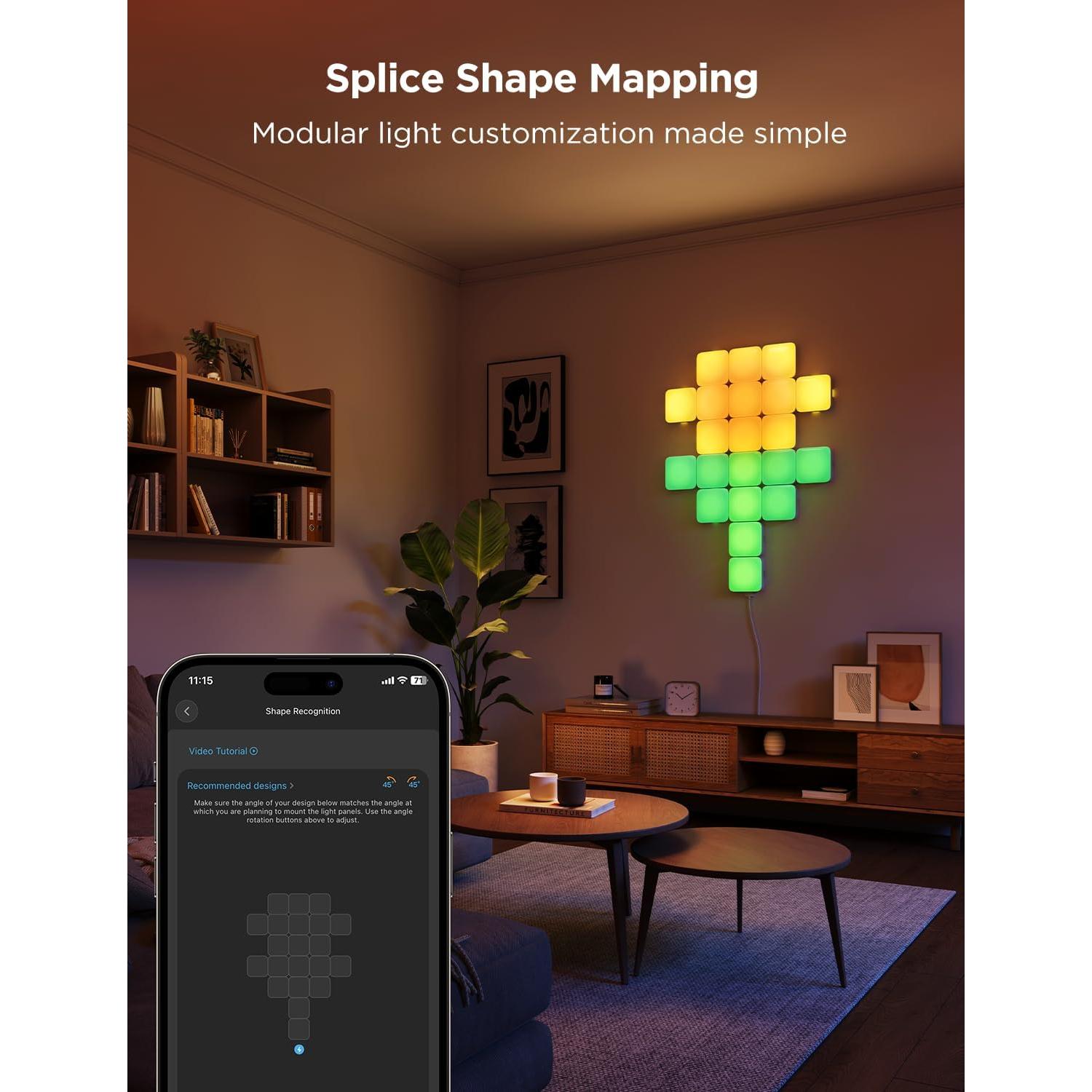 Luces de Panel LED Govee Mini RGBIC 20 Pcs, Control por Voz