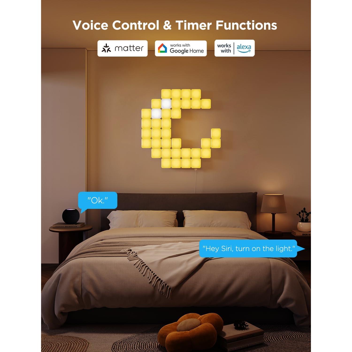 Luces de Panel LED Govee Mini RGBIC 20 Pcs, Control por Voz