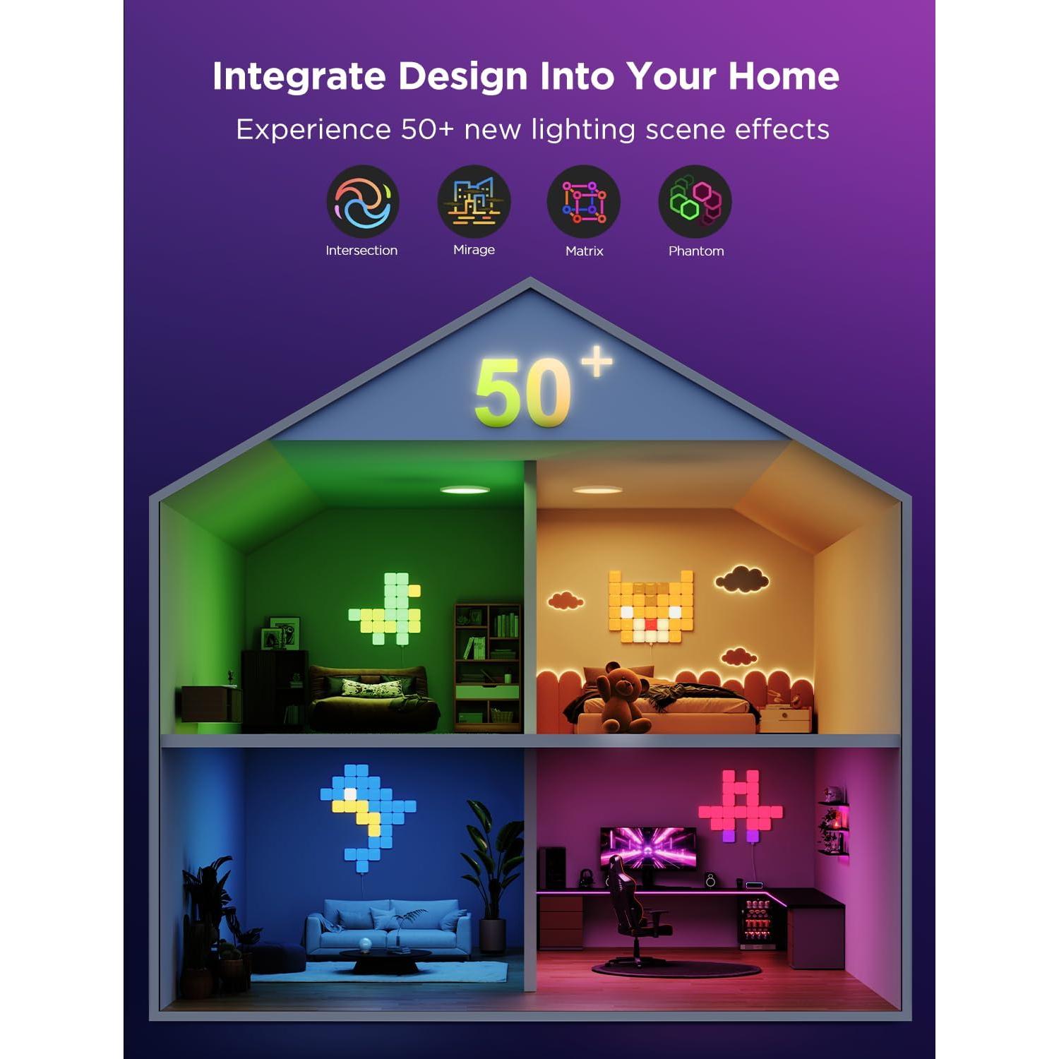 Luces de Panel LED Govee Mini RGBIC 20 Pcs, Control por Voz