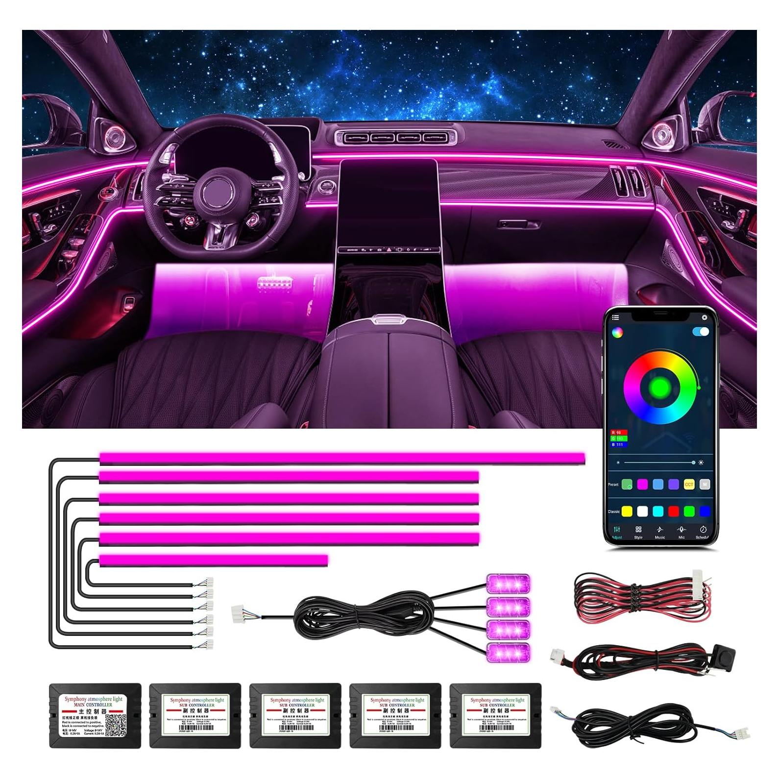Luces LED de Tira WEBUPAR 10 en 1 RGB 444.5 cm para Carro