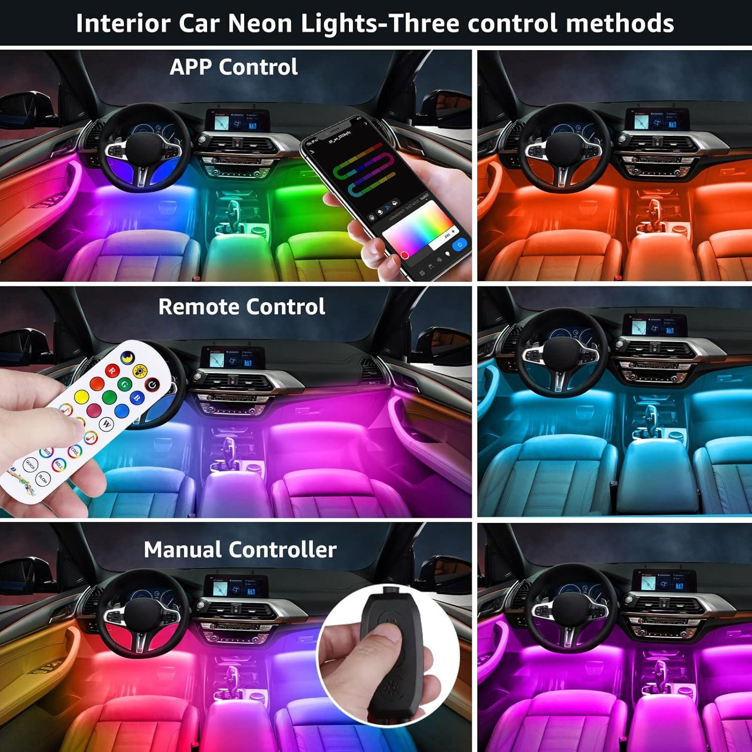 Luces LED para Carro Interior ETINAS RGB 68 LEDs Control APP