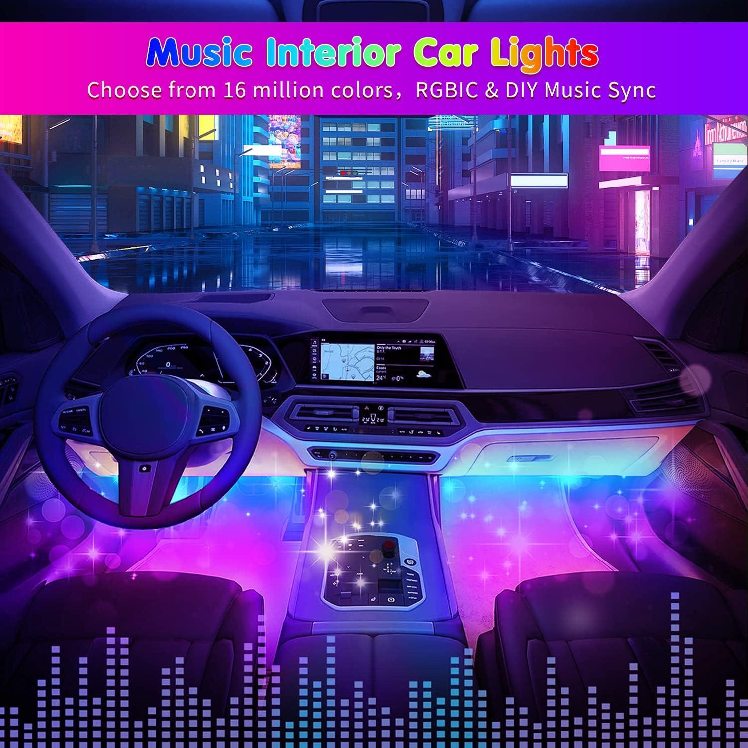 Luces de tira LED DUOFU365 para coche RGB con control APP