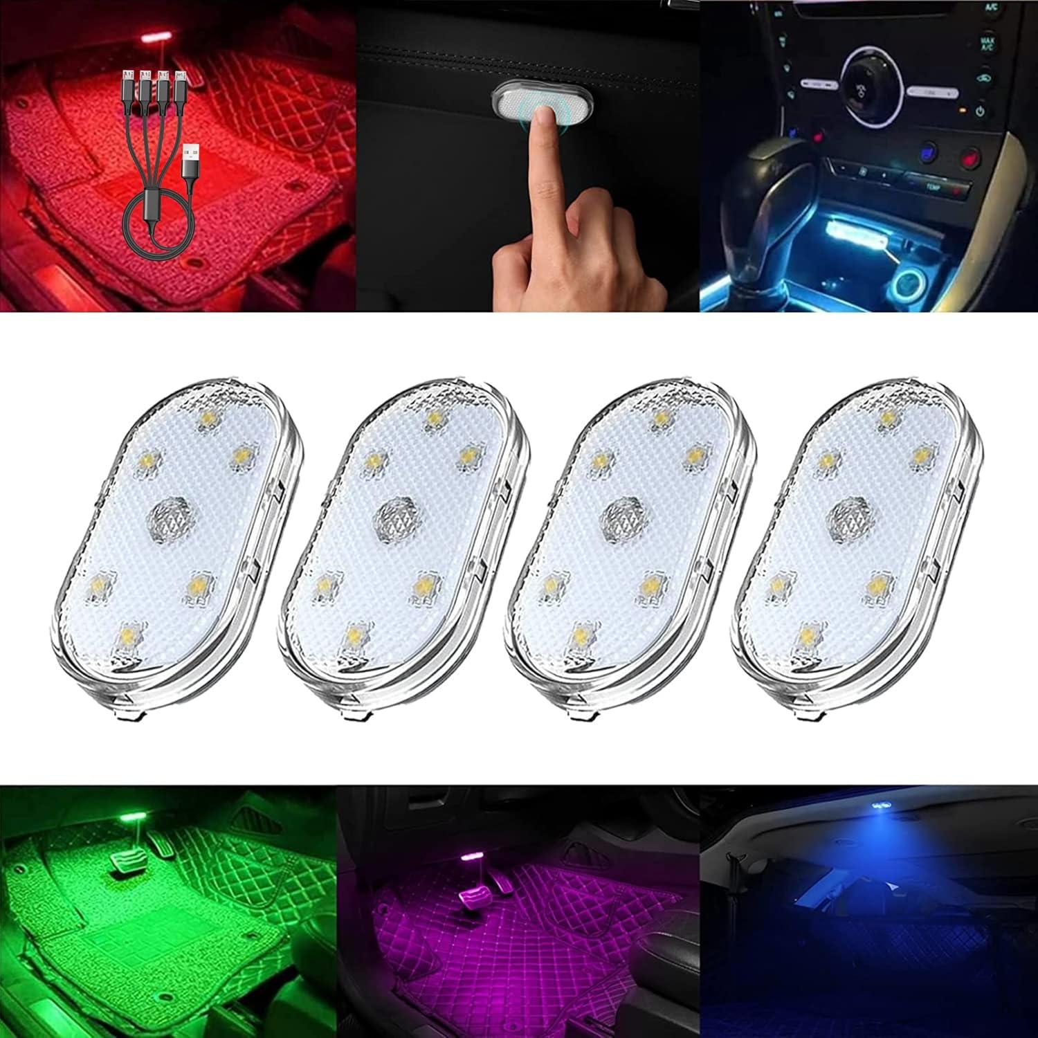 Luces LED recargables Harth para interior de automóvil - 4 piezas
