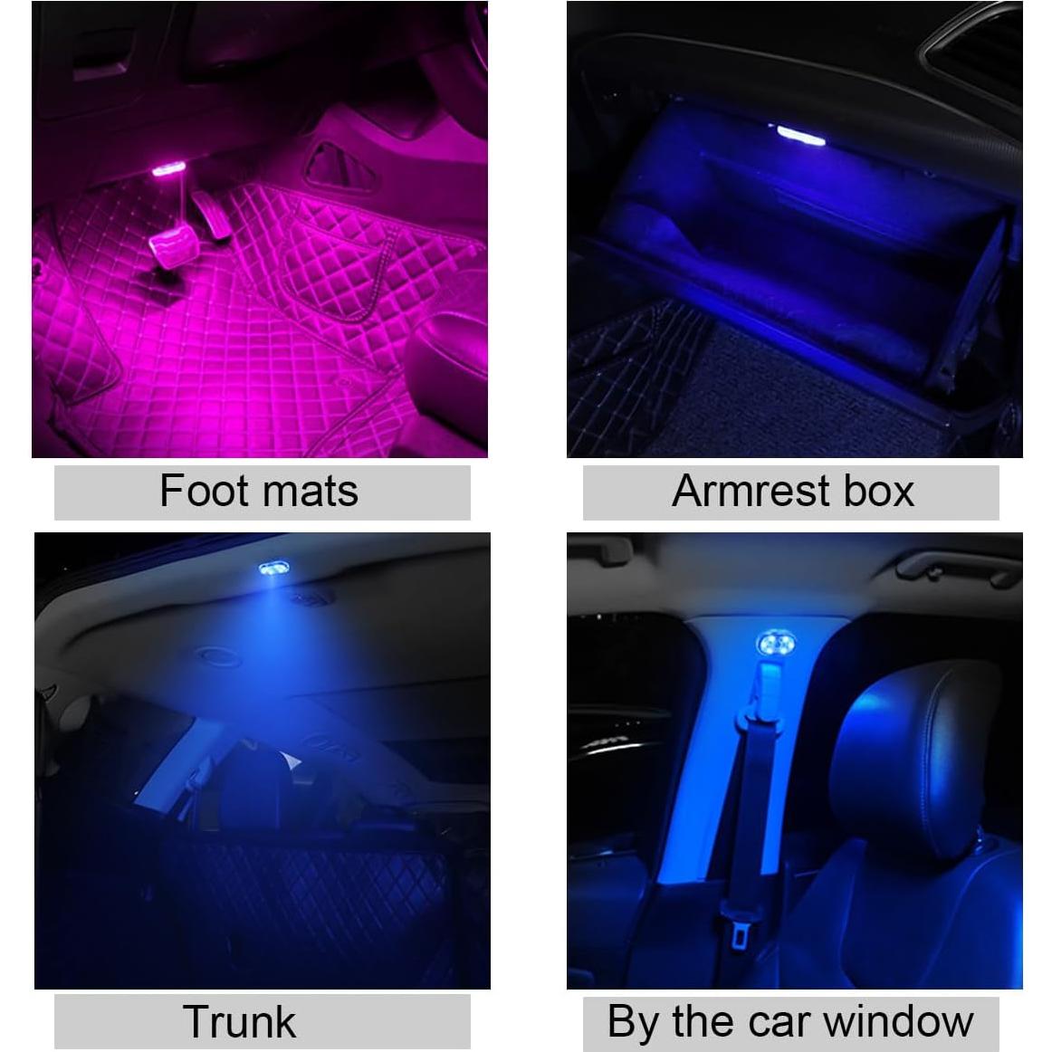 Luces LED Inalámbricas JOYCOURT para Interior de Coche 4PCS