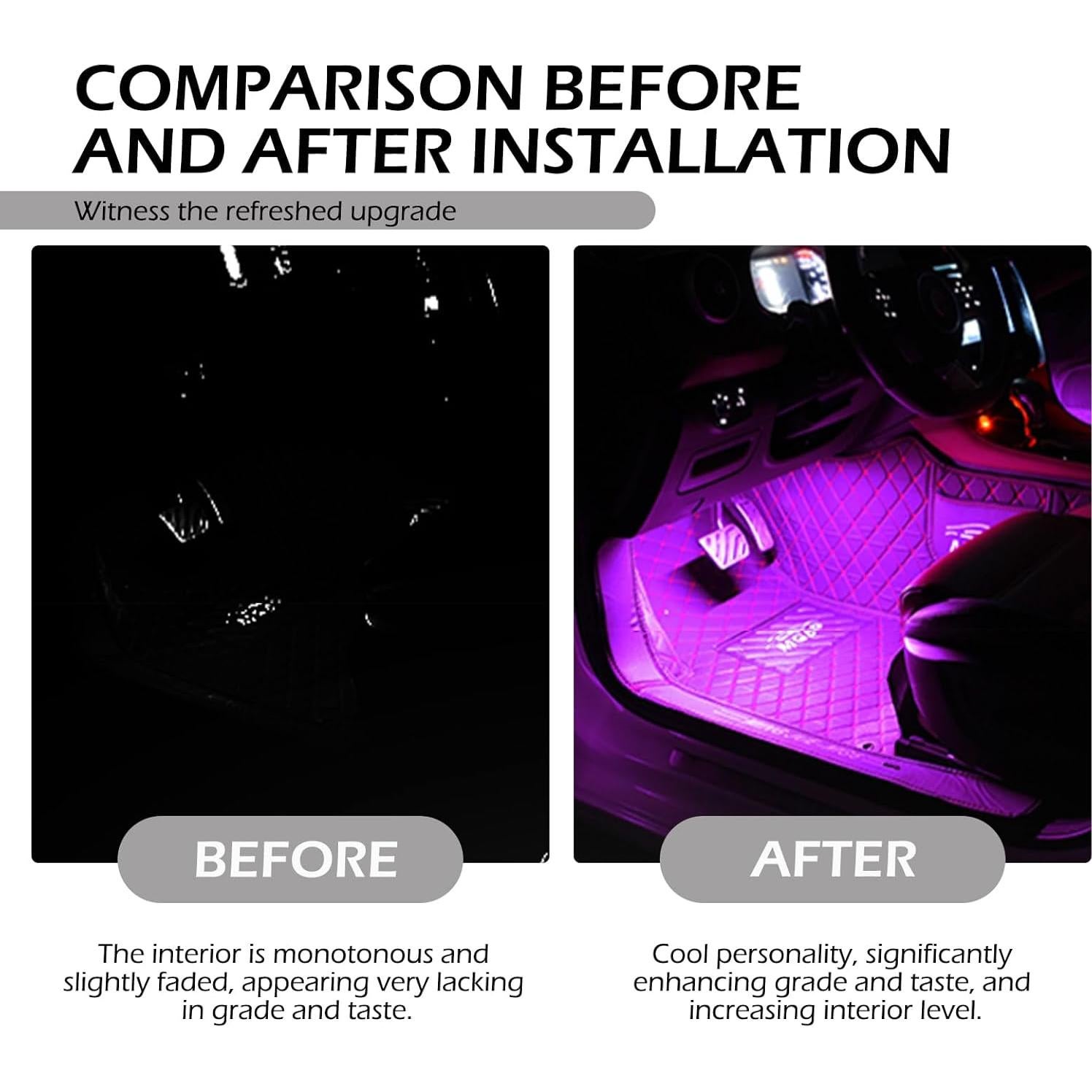 Luces LED de Tira Zikefest para Automóvil 12V Control APP