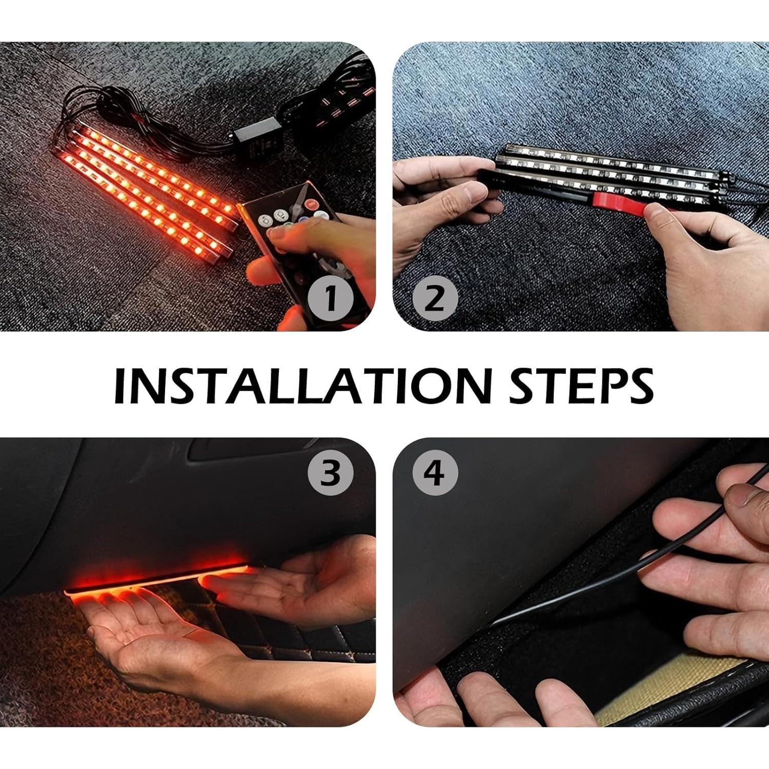 Luces LED de Tira Zikefest para Automóvil 12V Control APP