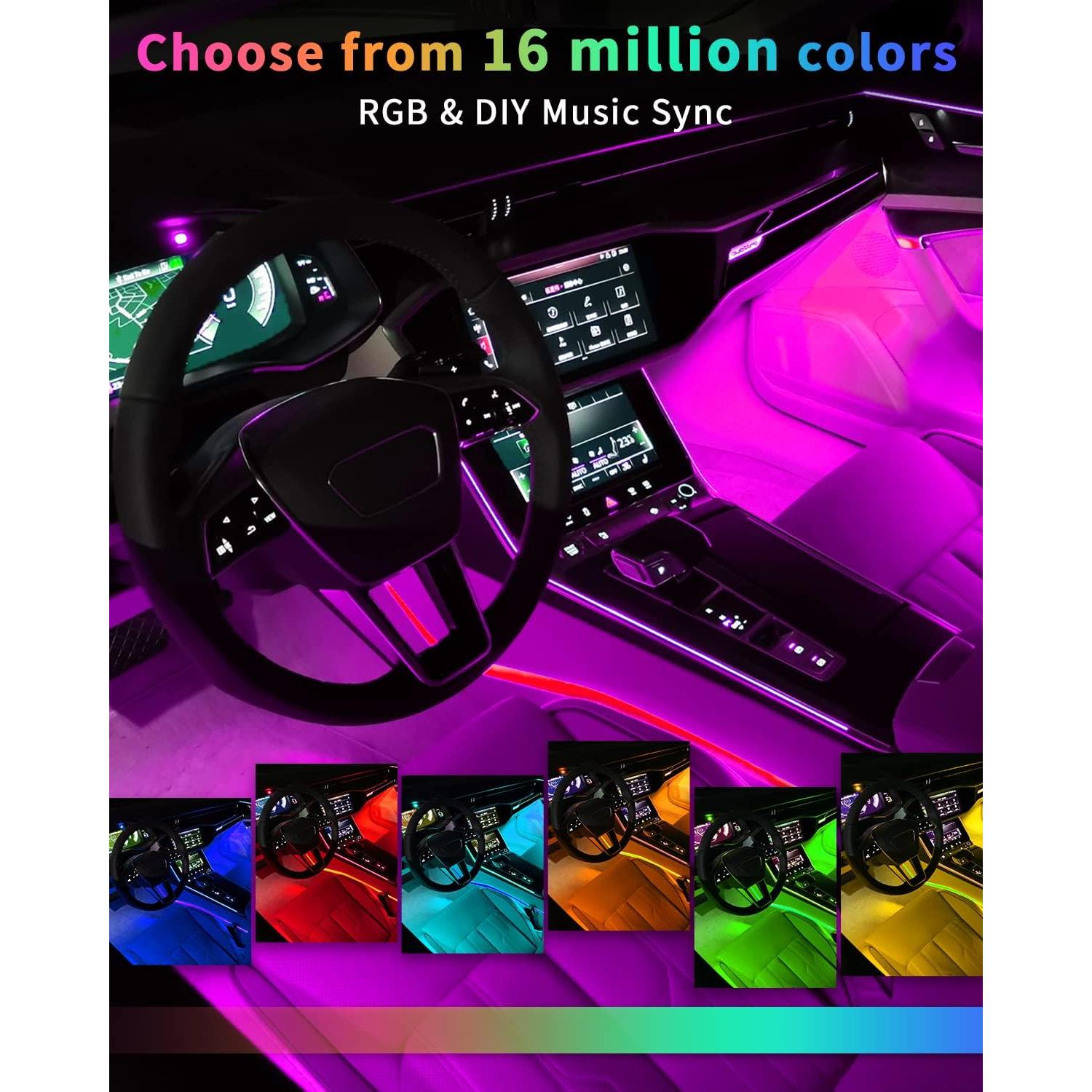 Luces LED de tira interior para coche YM E-Bright 72 LED Multicolor
