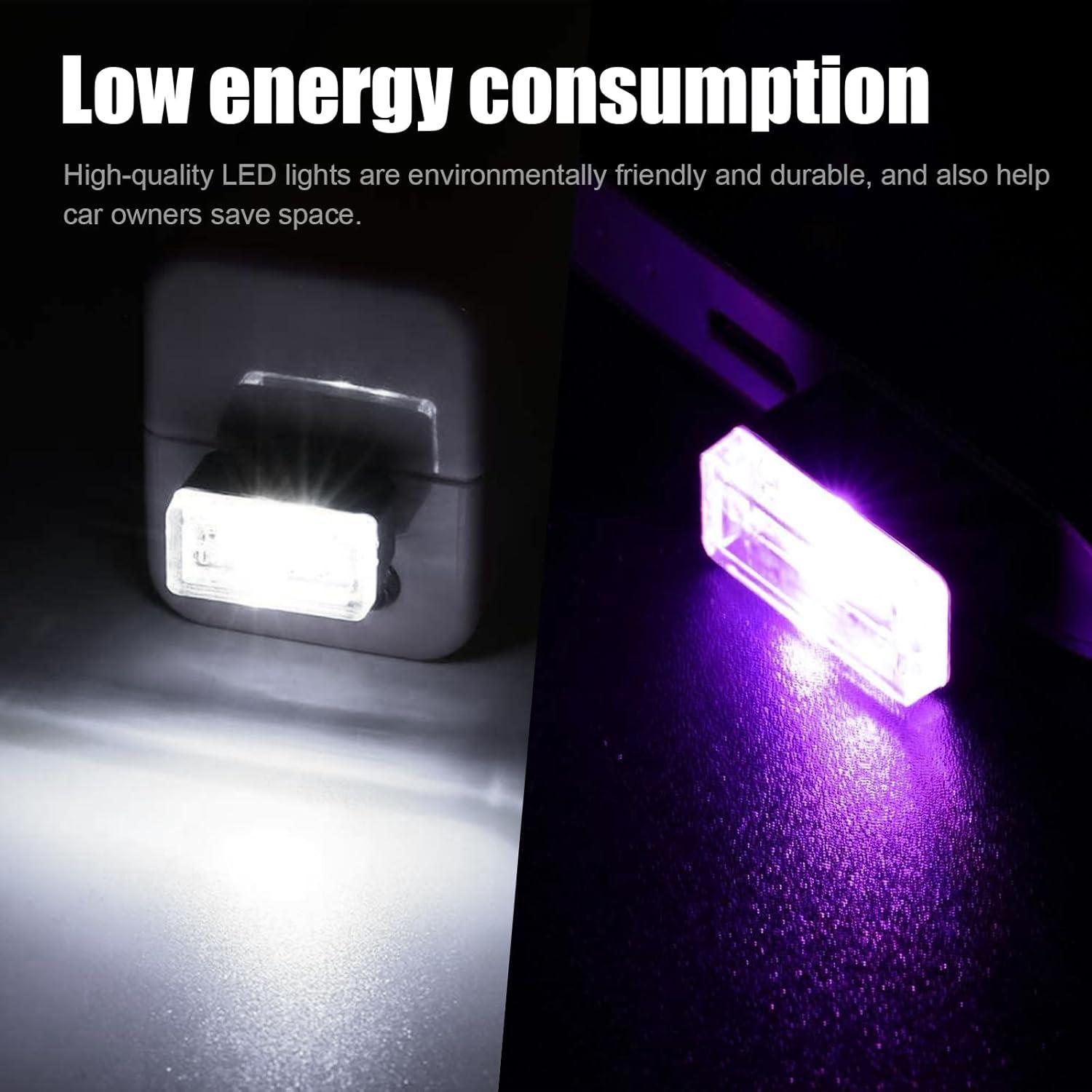 Ziciner Lámpara de Ambiente LED 4 PCS para Coche USB Multicolor