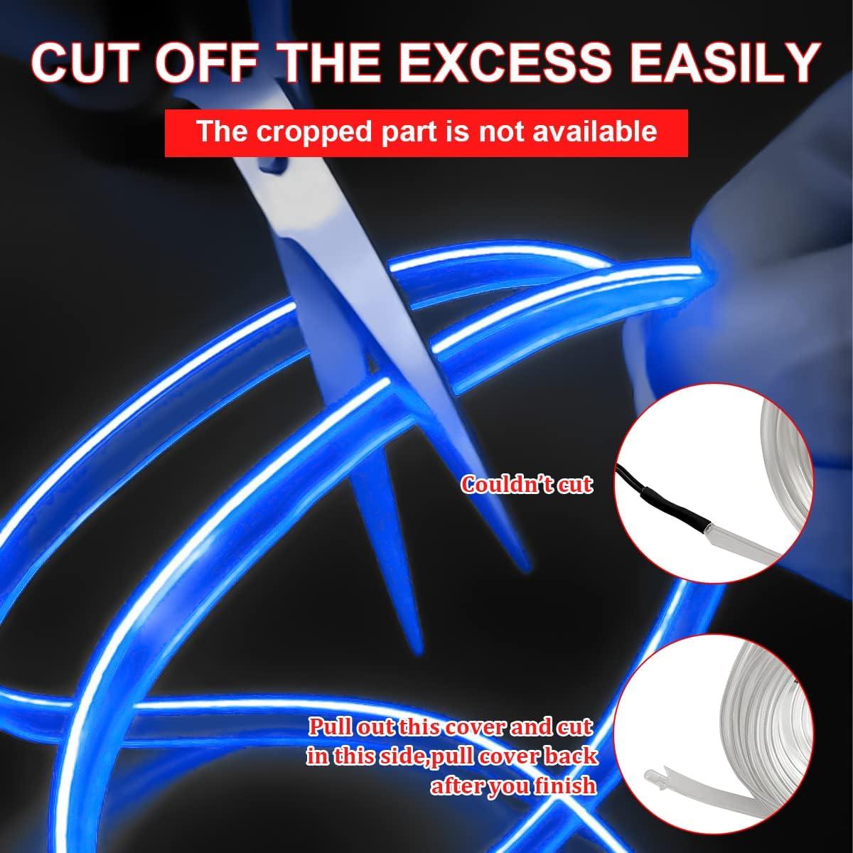 Tira de luces LED AUKEPO 4.88m Azul para interiores de auto