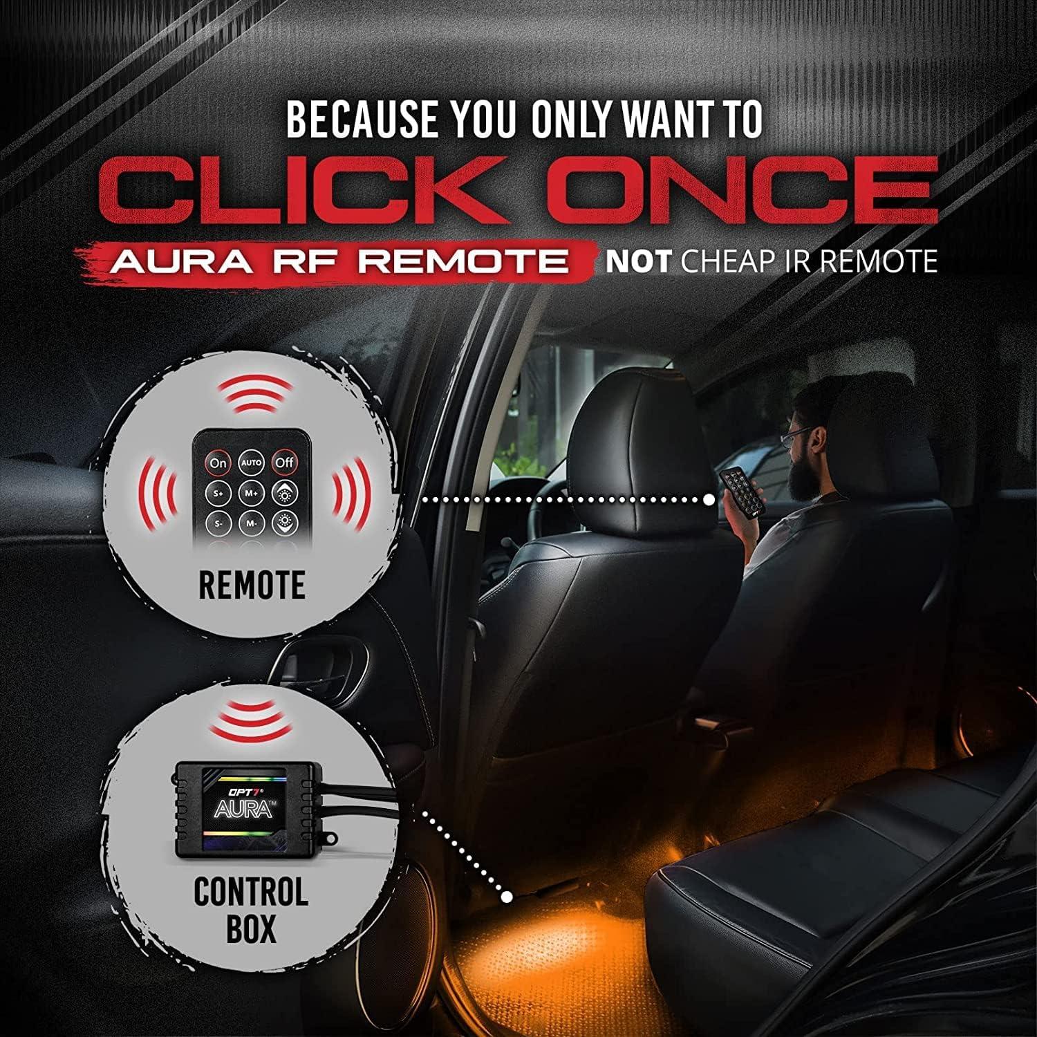 Luces LED de Interior OPT7 Aura RGB 4pc con Control Remoto