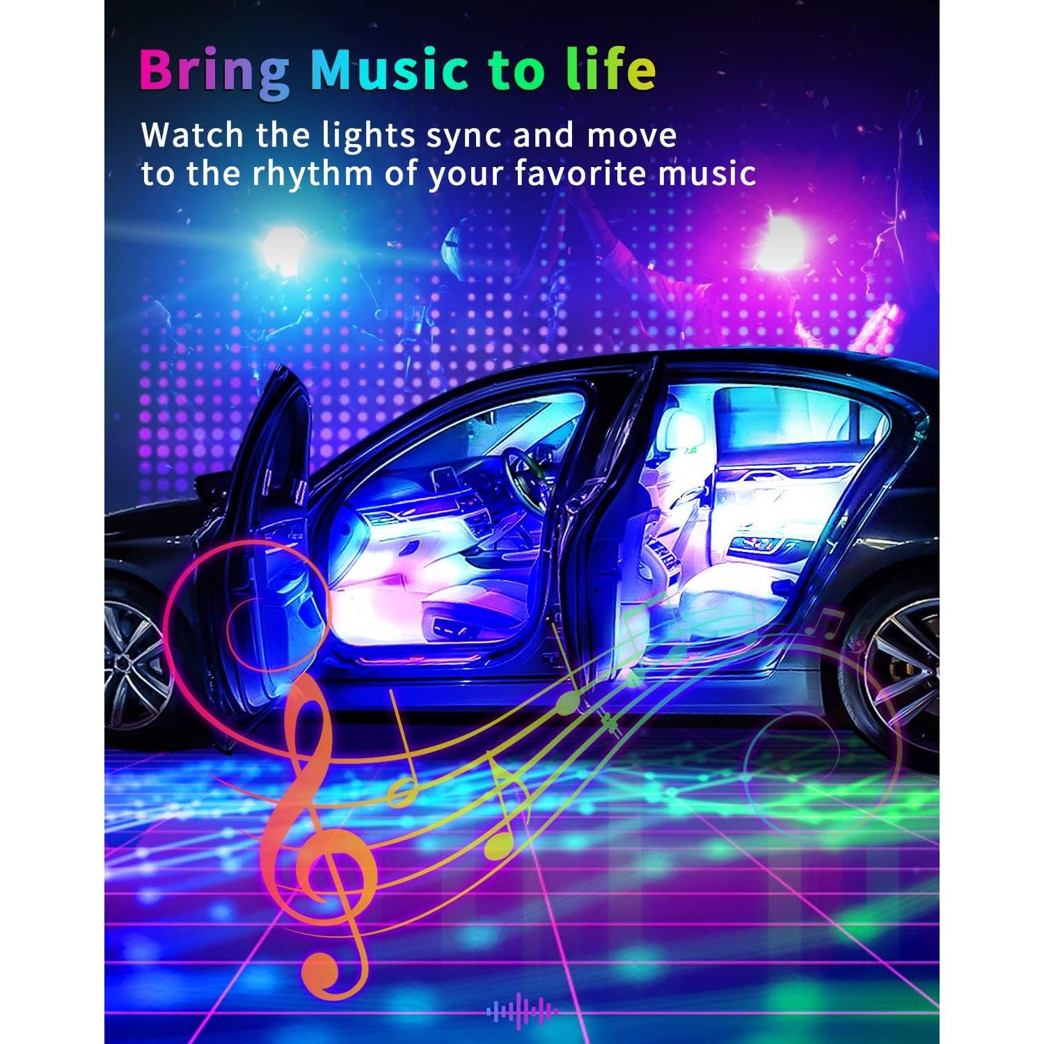 Kit de Luces LED Multicolores para Interior de Automóvil YM E-Bright