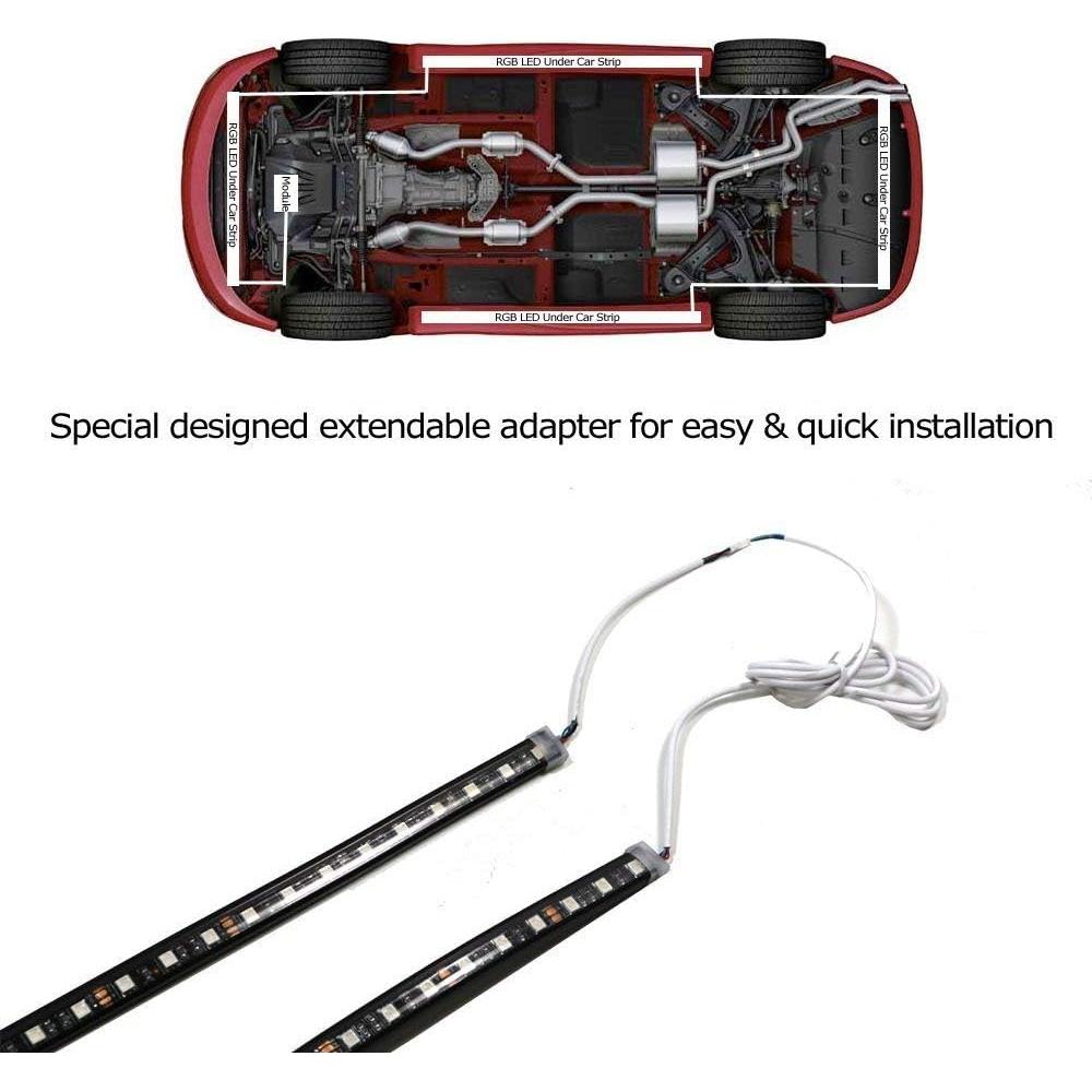 Kit de Iluminación LED Bajo el Coche iJDMTOY RGB 4 Piezas