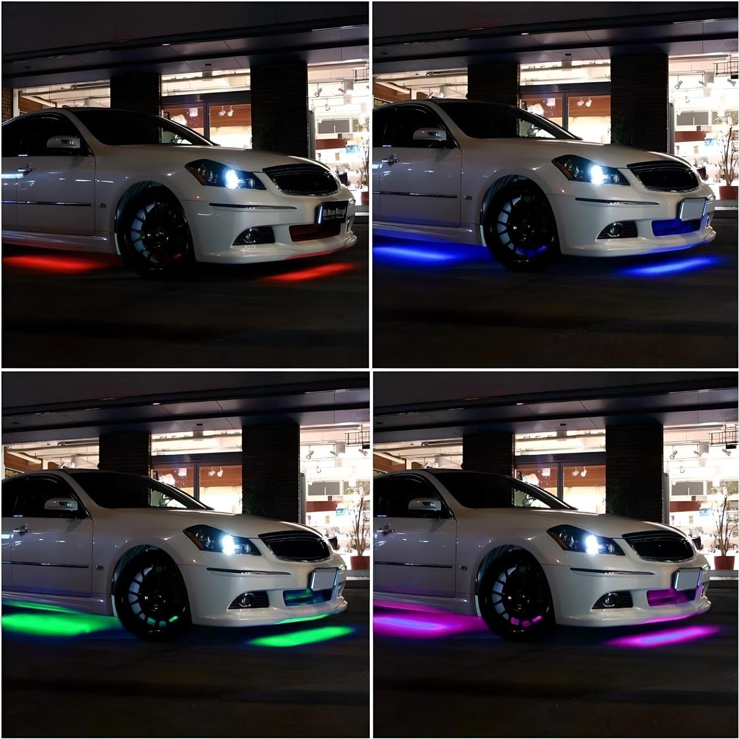 Kit de Iluminación LED Bajo el Coche iJDMTOY RGB 4 Piezas