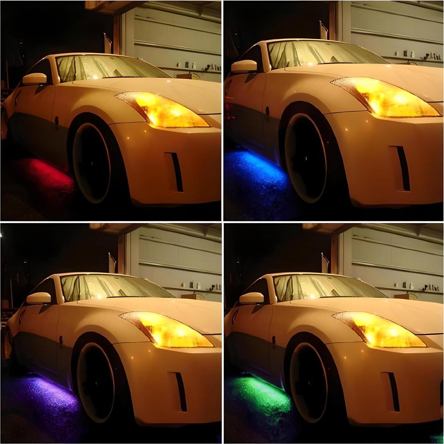Kit de Iluminación LED Bajo el Coche iJDMTOY RGB 4 Piezas