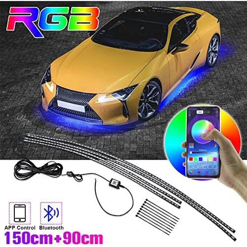 Luces LED de Subrayado HENLIX RGB 4 Pcs 150cm + 90cm IP68