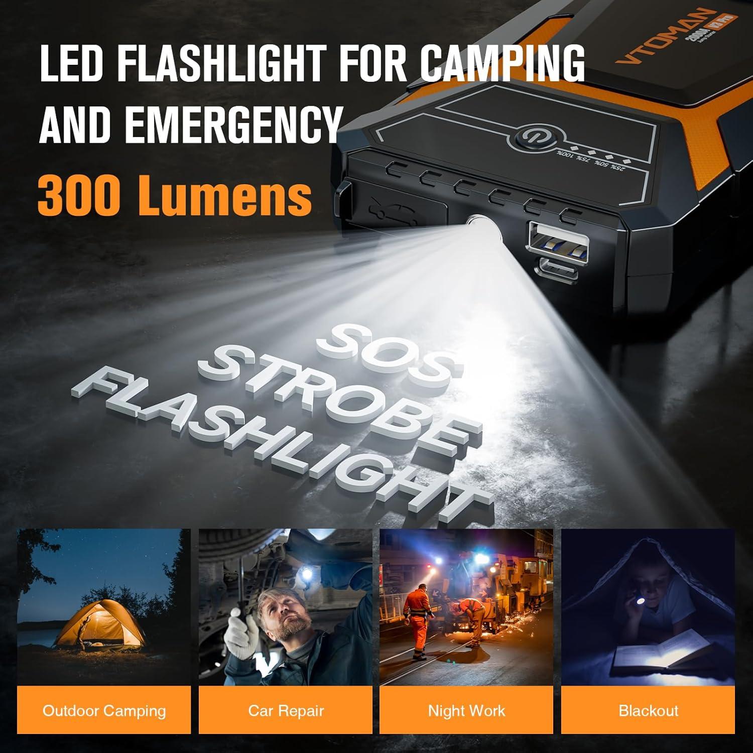 Arrancador de Batería VTOMAN V3 Pro 2000A 12V Portátil