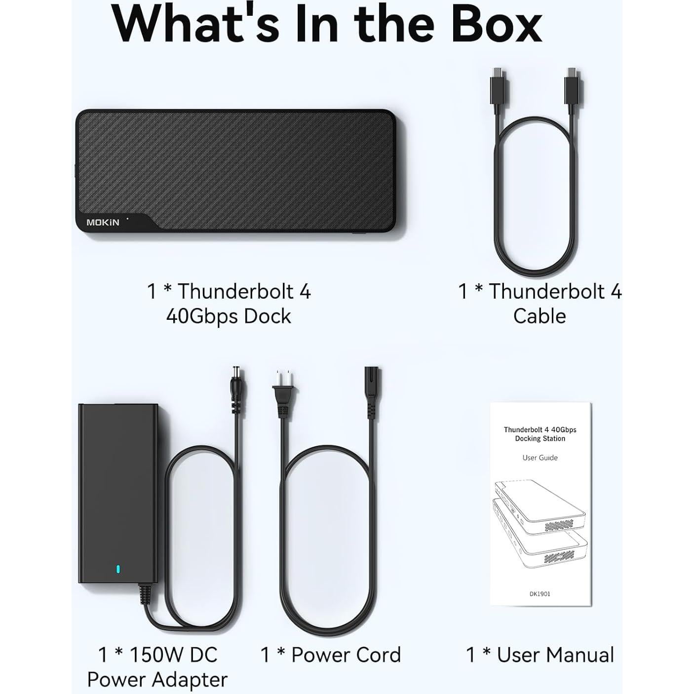 Dock Thunderbolt 4 MOKiN 16 Puertos Triple Pantalla 4K 150W