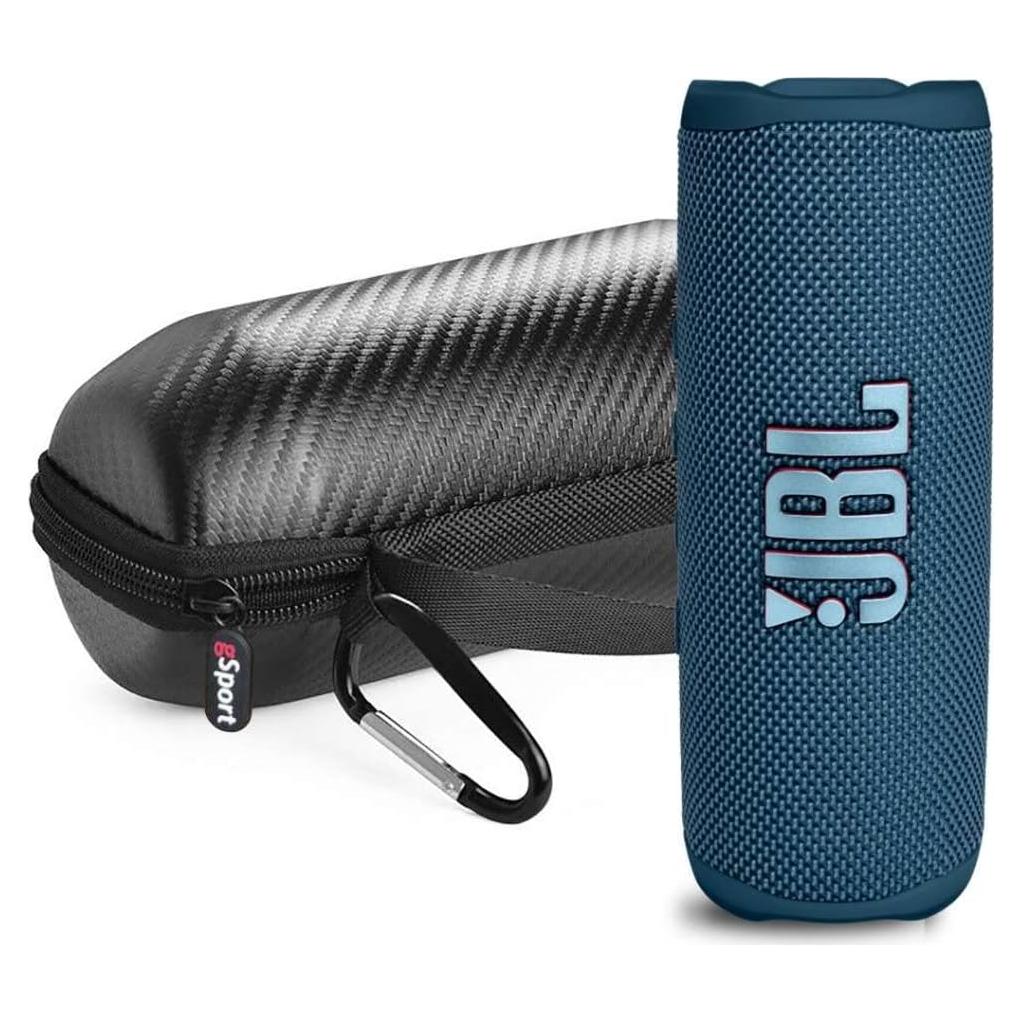 Altavoz Portátil JBL Flip 6 Impermeable + Funda Carbono Azul