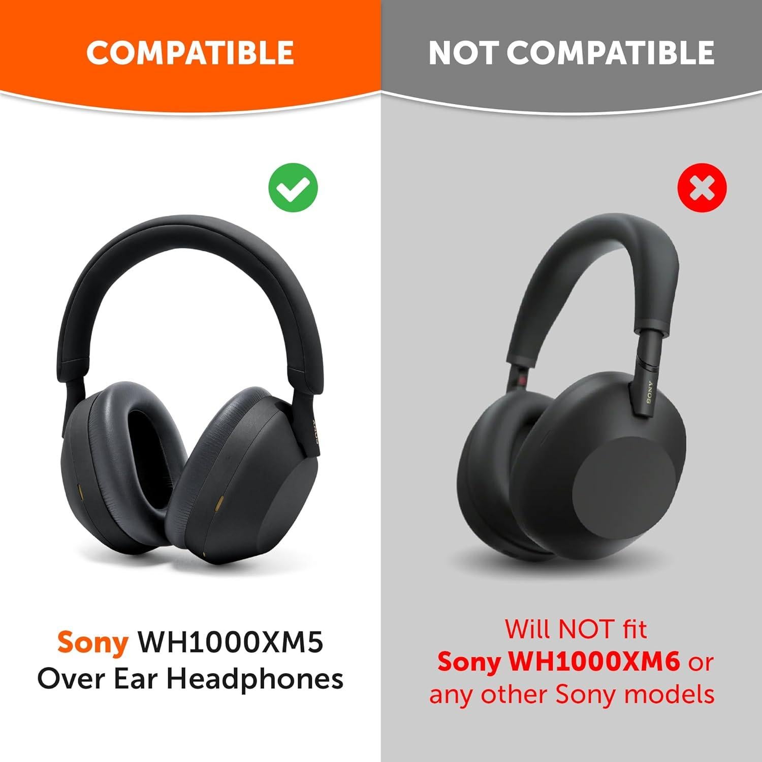 Almohadillas de Reemplazo Wicked Cushions para Sony XM5 - Negro