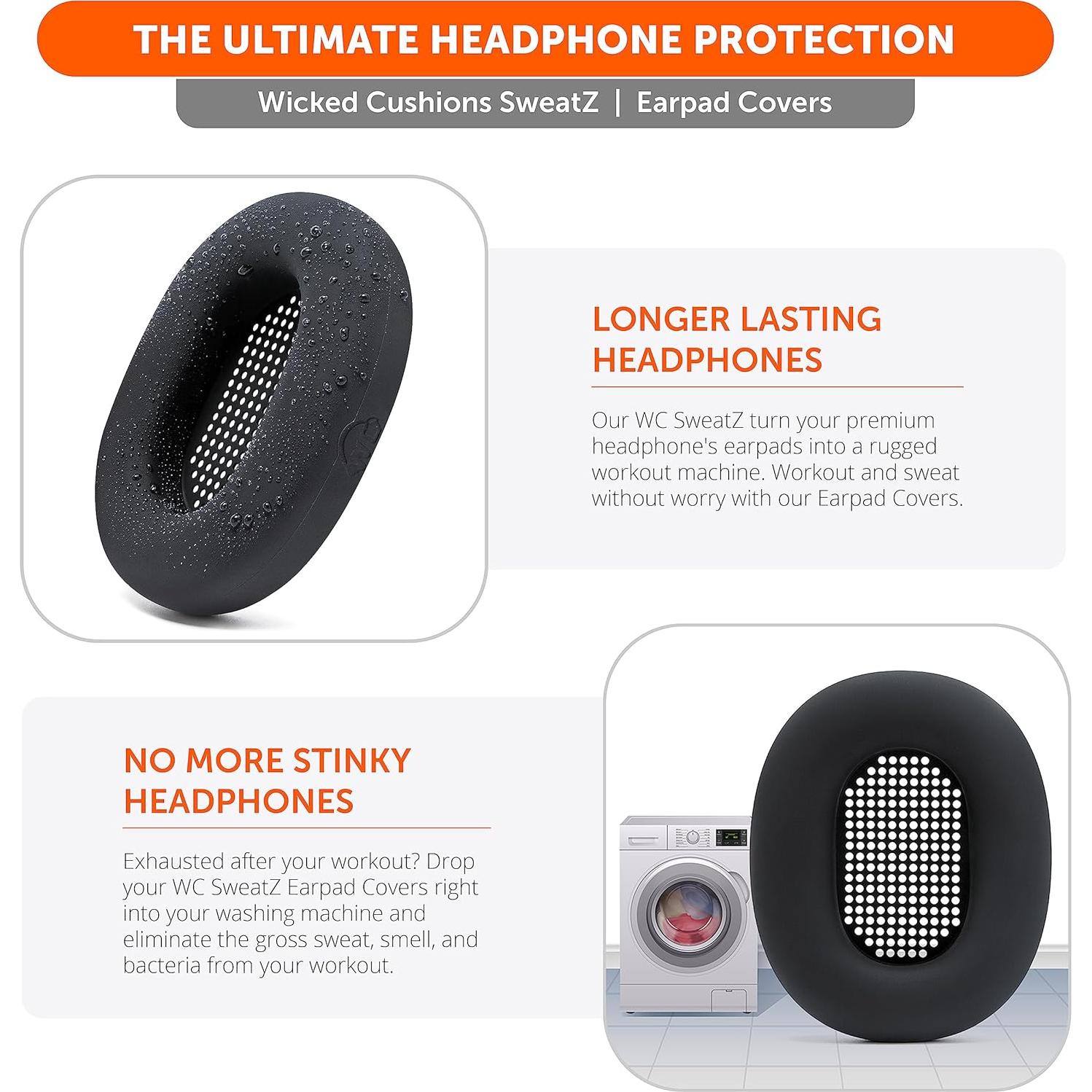 Fundas Protectores SweatZ para Auriculares Sony WH1000XM5 - Negro