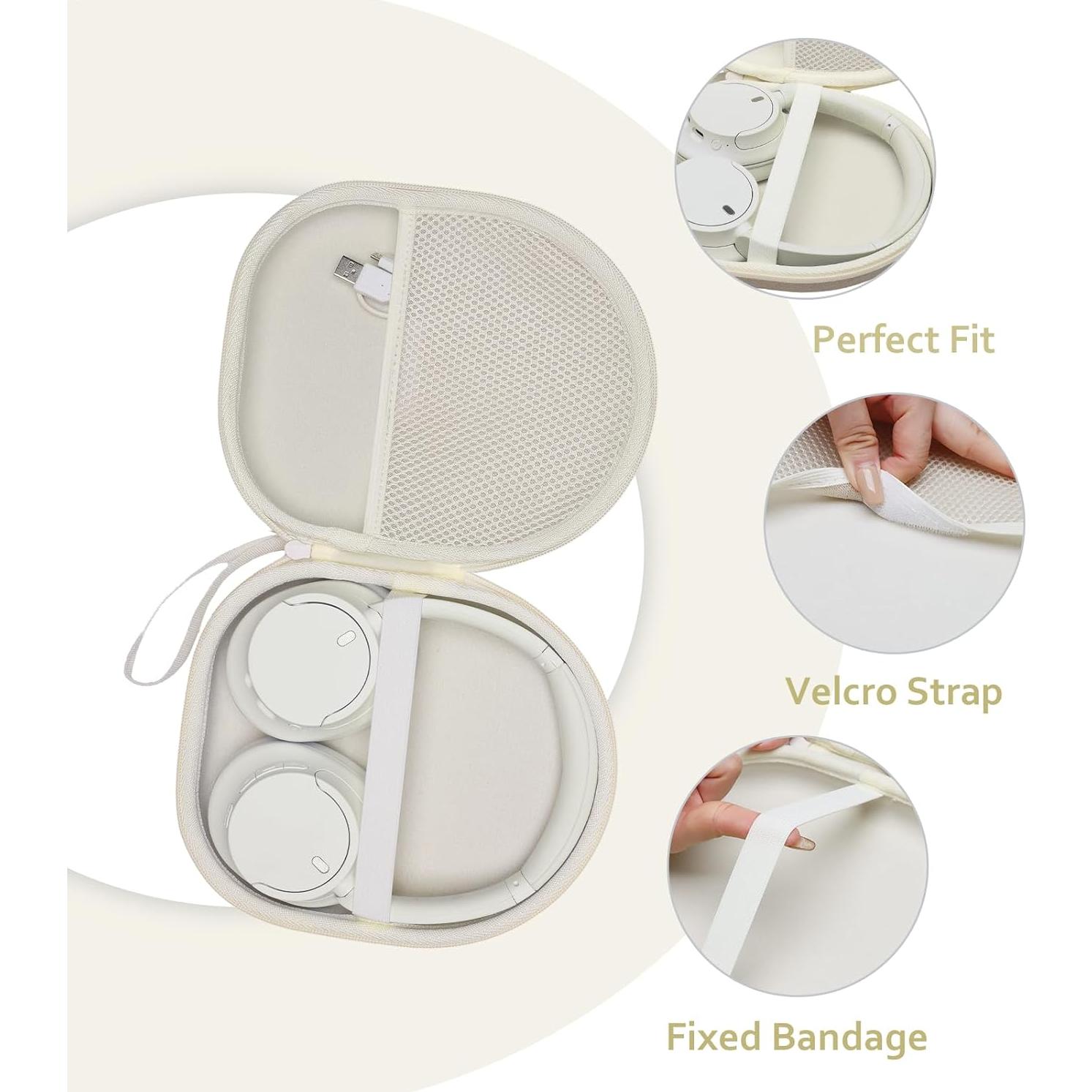 Funda XANAD para Auriculares Sony WH-CH720N WH-CH520 - Crema