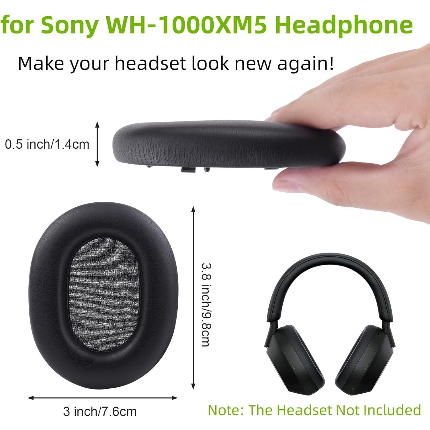 Almohadillas de Reemplazo Sony WH-1000XM5 - Aislamiento Negro