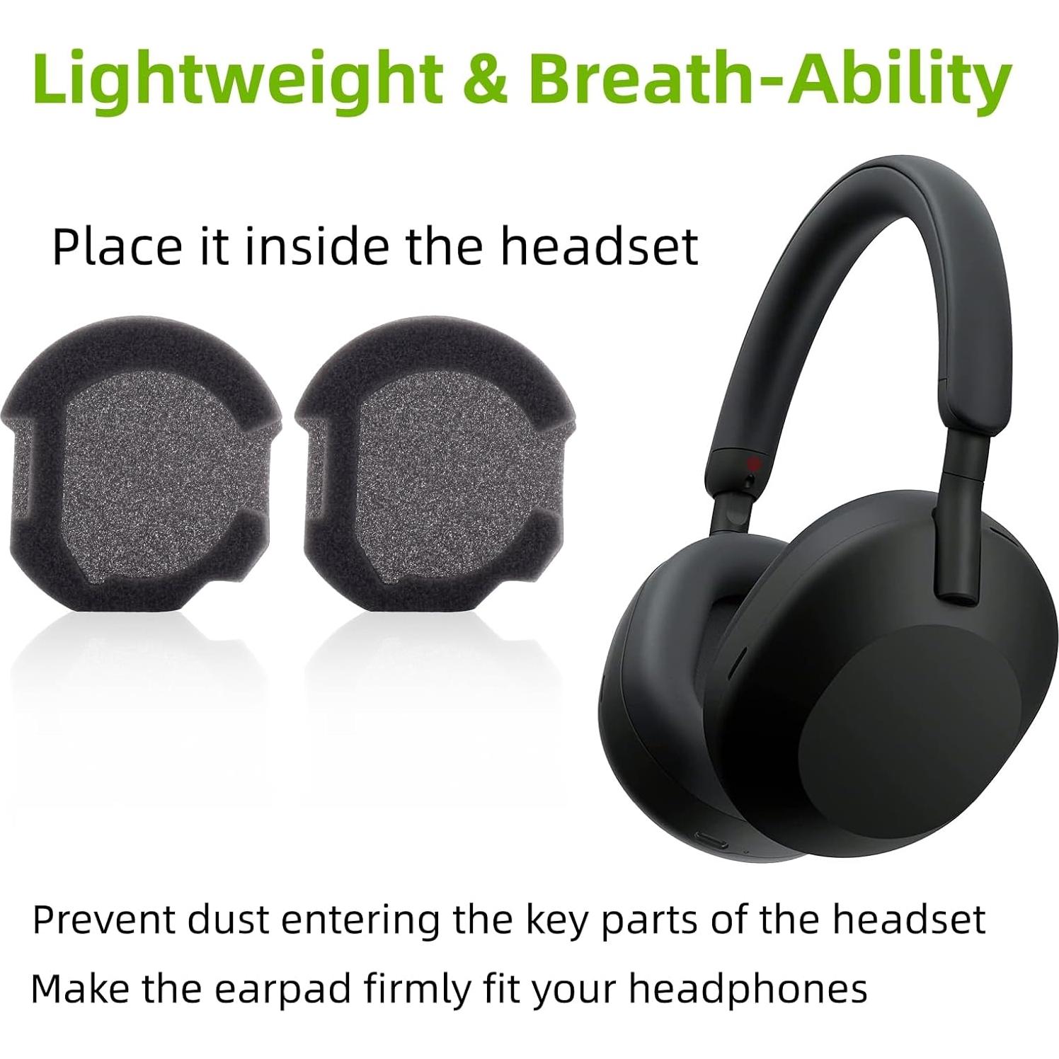 Almohadillas de Reemplazo Sony WH-1000XM5 - Aislamiento Negro