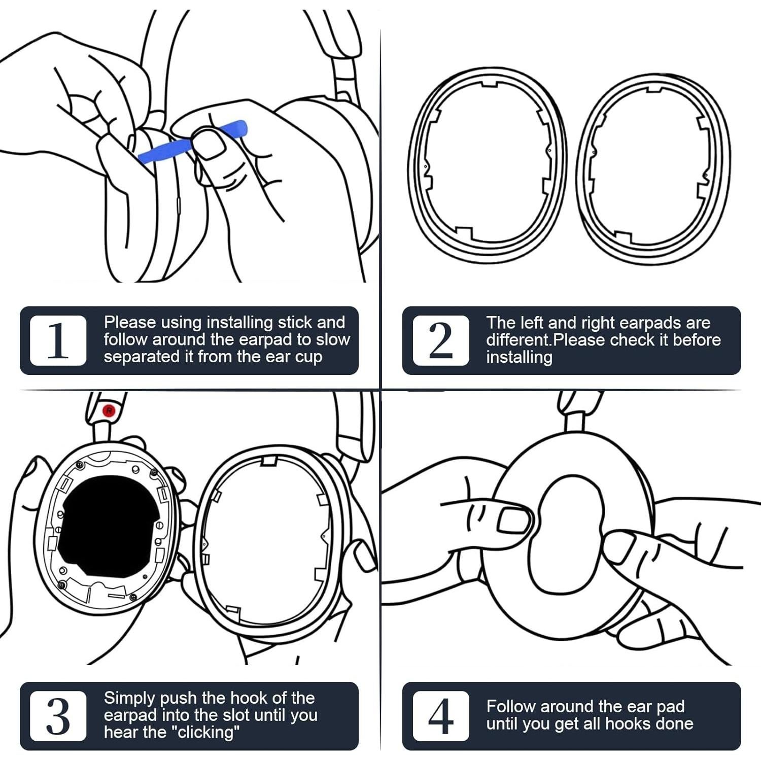 Almohadillas de Reemplazo Sony WH-1000XM5 - Aislamiento Negro