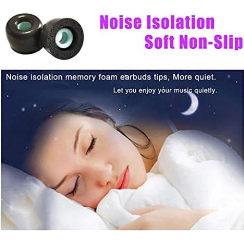 Memory Foam Eartips for Sony WF-1000XM4 Earbuds Tips Replacement WF-1000XM5 for Sony Earbuds Tips Sony WF WI XBA Series WF-SP900 WF-XB700 WI-1000X Fit Charging Case 4 Pairs LM Black