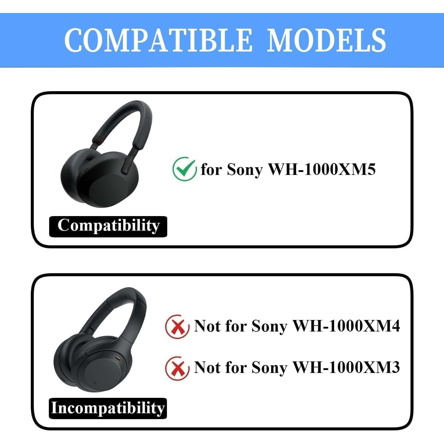 Funda de Silicona Adhiper para Auriculares Sony WH-1000XM5 - 3 Piezas