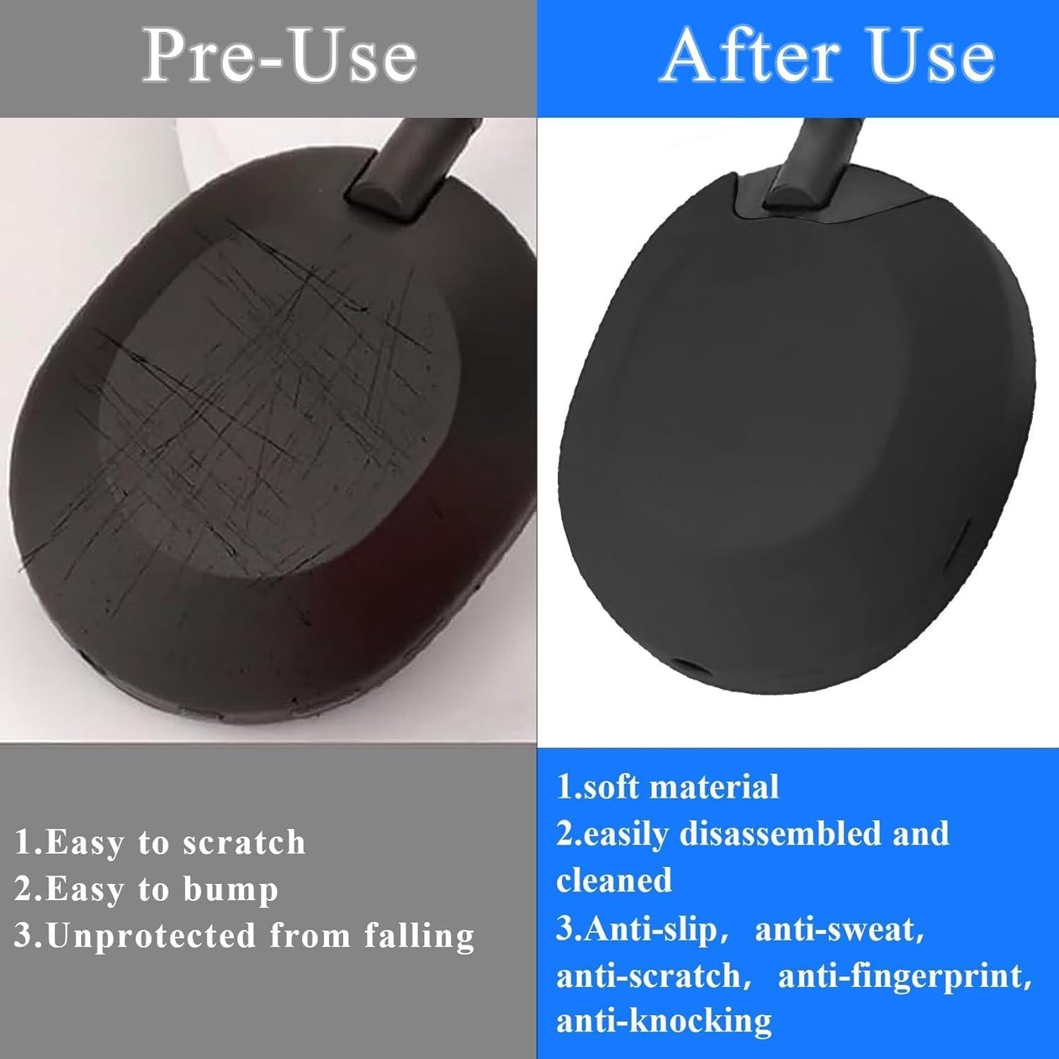 Funda de Silicona Adhiper para Auriculares Sony WH-1000XM5 - 3 Piezas