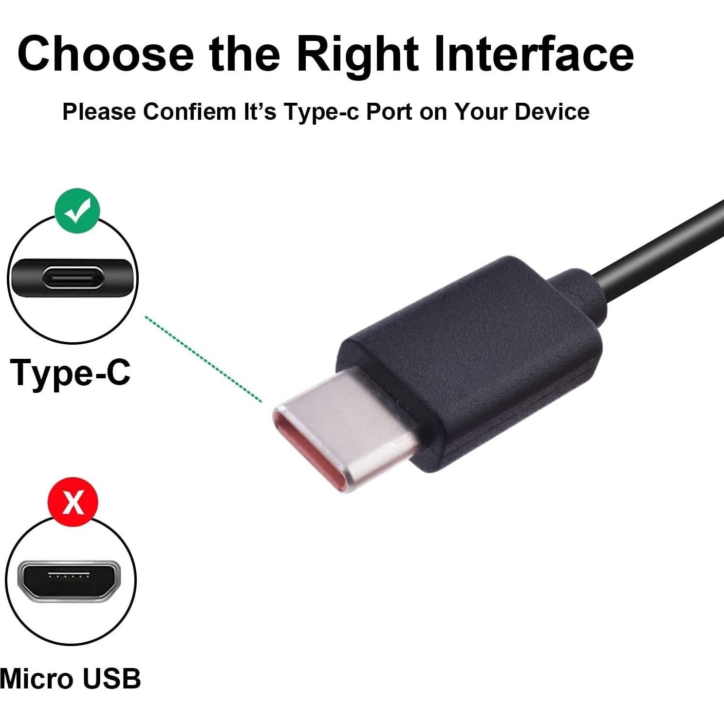 Cable de carga USB Tipo-C 0.91m Toeasor para auriculares Sony