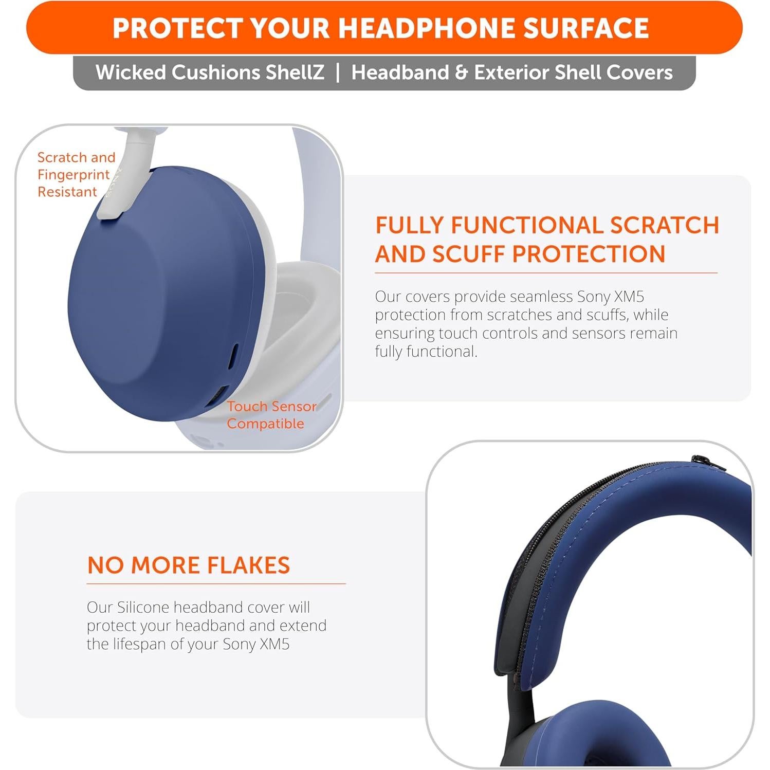 Fundas Protectores para Auriculares Sony WH1000XM5 Wicked Cushions