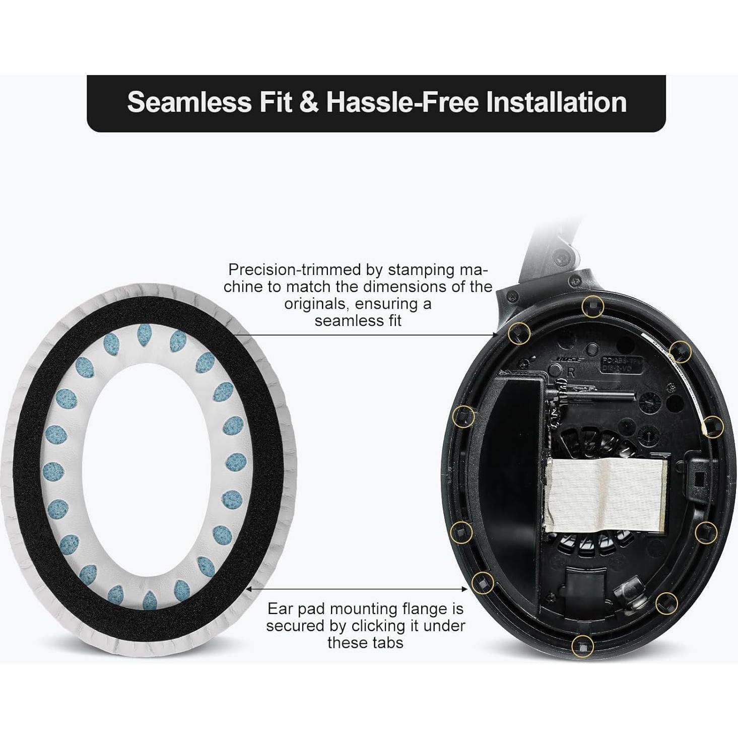 Almohadillas de Repuesto Auriculares Bose QC-35 y QC-35 II Blancas