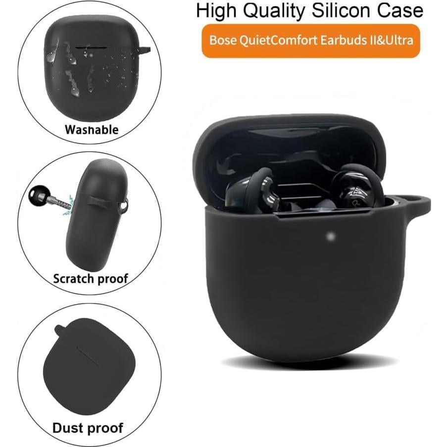 Funda de Silicona Olytop para Bose QuietComfort II/Ultra - Negro