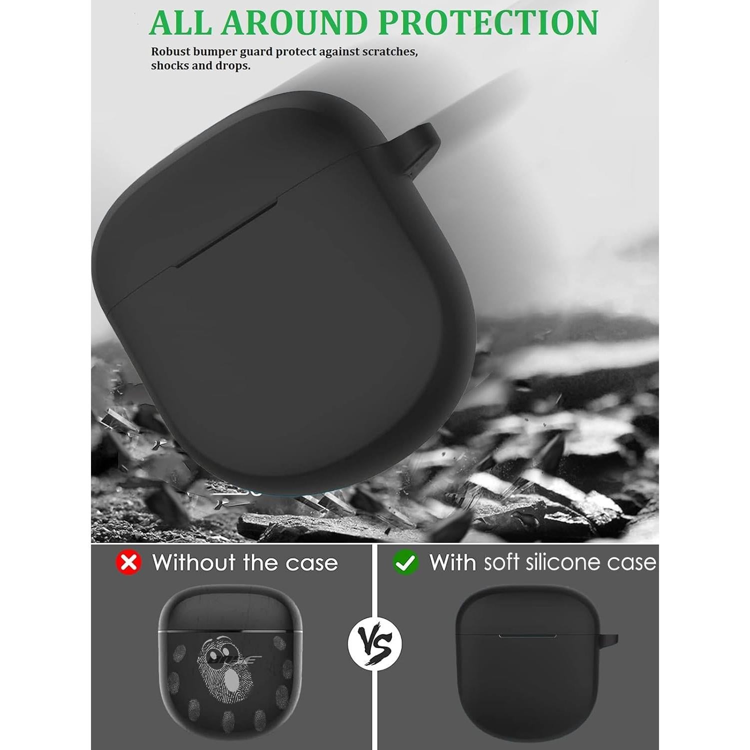 Funda de Silicona Olytop para Bose QuietComfort II/Ultra - Negro