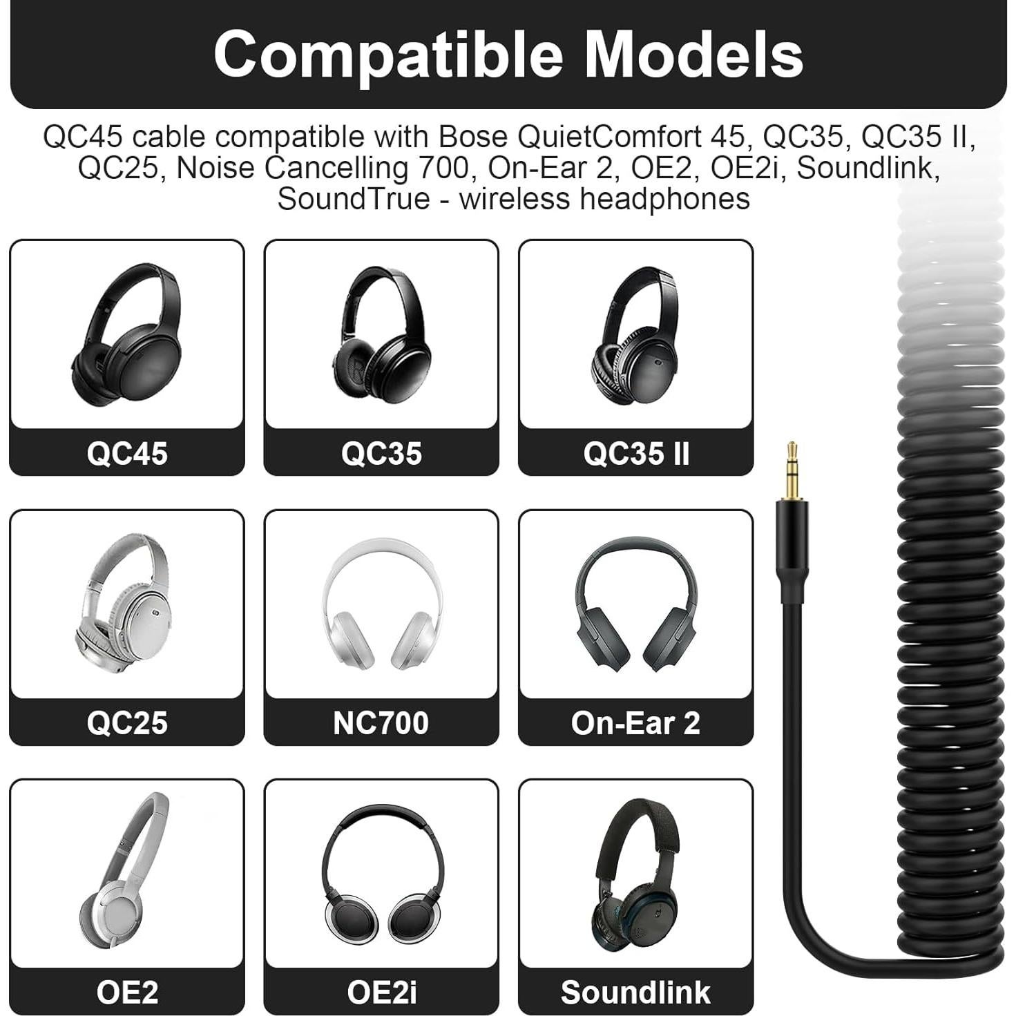 Cable de audio enrollado Gneinour 1.2m-4.8m 3.5mm a 2.5mm