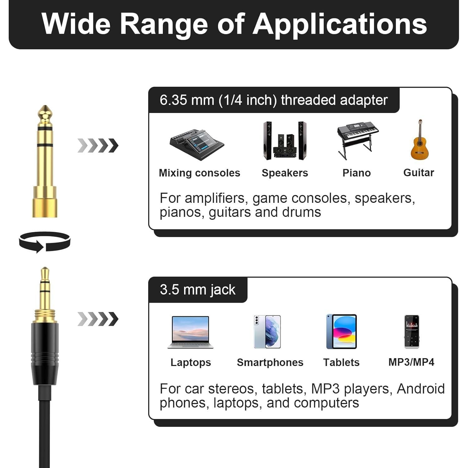 Cable de audio enrollado Gneinour 1.2m-4.8m 3.5mm a 2.5mm