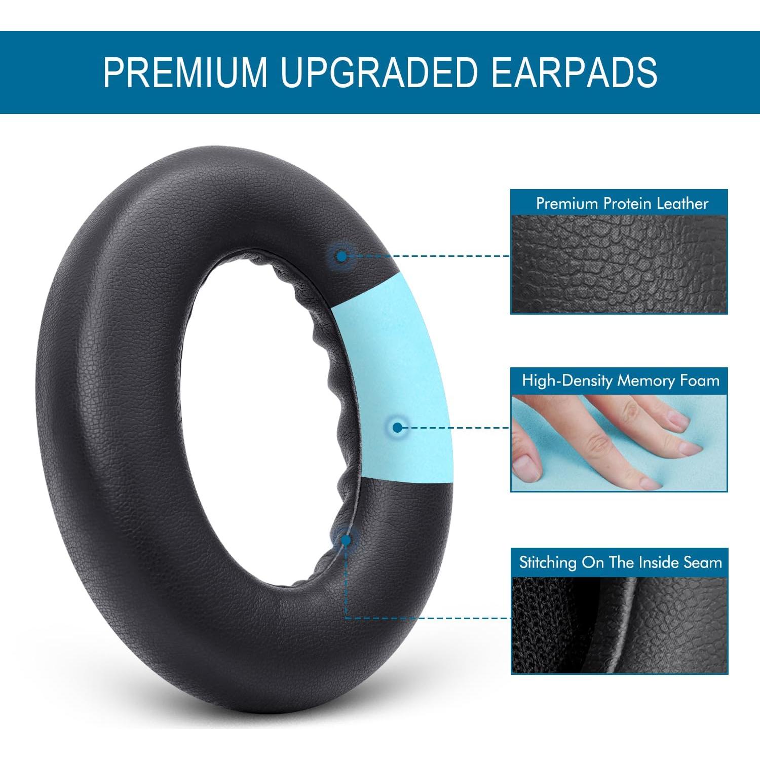 Almohadillas de Repuesto GVOEARS para Auriculares Bose QC Ultra - Negro