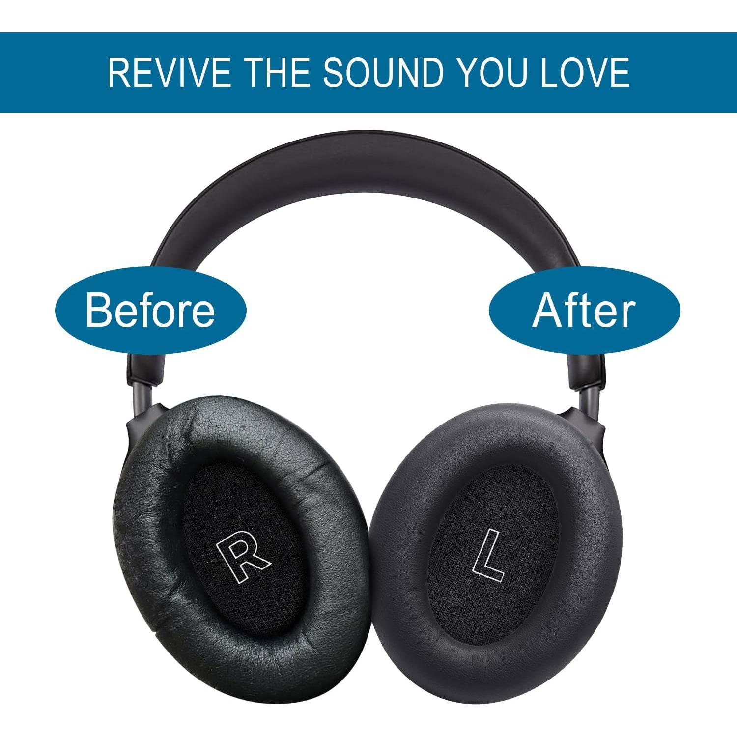 Almohadillas de Repuesto GVOEARS para Auriculares Bose QC Ultra - Negro